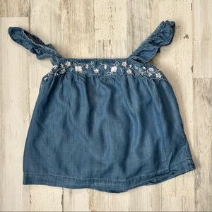 ✨HOST PICK✨ Harper Heritage blue tank top with white detailing